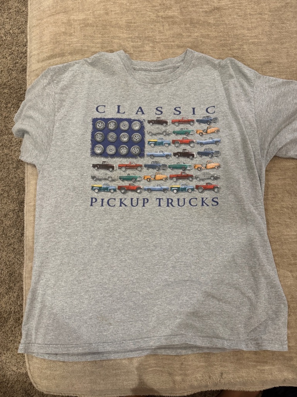 Classic Pickup Trucks Graphic Tee - Grey